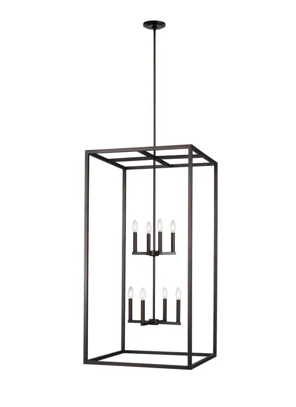 Collection: Moffet Street Designer: Sea Gull Rooms: Dining Room, Entry Room/Hallway, Kitchen Finish: Bronze Width: 23.50" Height: 46.00" Length: 23.50" Weight: 17.00 lb Wire: 120" Brown Rod: (3) 12",(1) 6" Canopy: D:5'' H:0.75'' Round Bulbs Included Number of Bulbs: 8 Maximum Wattage: 3.50 W Bulb Type: Torpedo Bulb Base: Candelabra Light Output: 350.00 lm Color Temperature: 2700 K CRI: 90 Rated Average Life: 25000 Voltage: 120.00 V Material: Steel Country of Origin: China Safety Listing: cETL Safety Rating: Damp Energy Star Title 24 LED Spec Sheet Instructions Parts Diagram