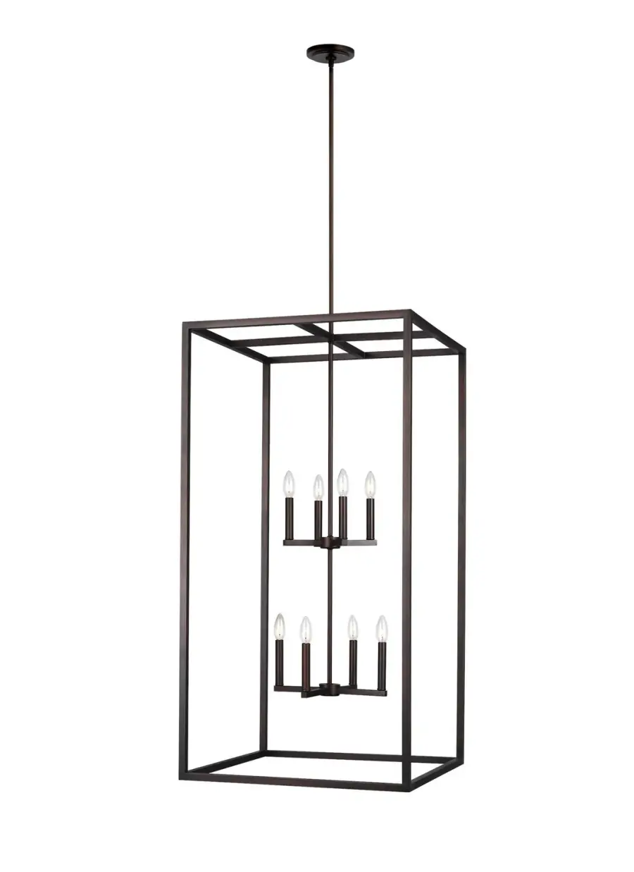 Moffet Street 8-Light Hall Foyer Chandelier in Bronze