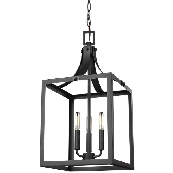 Collection: Labette Designer: Sea Gull Rooms: Dining Room, Entry Room/Hallway, Kitchen Finish: Black Width: 12.00" Height: 23.50" Length: 12.00" Weight: 6.90 lb Chain: 72" Wire: 120" Black Canopy: D:5'' H:0.875'' Round Bulbs Included Number of Bulbs: 3 Maximum Wattage: 3.50 W Bulb Type: Torpedo Bulb Base: Candelabra Light Source: LED Light Output: 350.00 lm Color Temperature: 2700 K CRI: 90 Beam Spread: 360.00° Rated Average Life: 25000 Voltage: 120.00 V Blade Finish: all fixtures are California Title 24 compliant.`` Material: Steel Country of Origin: China Safety Listing: cETL Safety Rating: Damp Connection: Hardwired Energy Star Title 24 LED Manufacturer Warranty: 1 Year Warranty for standard fixtures Spec Sheet Instructions Parts Diagram