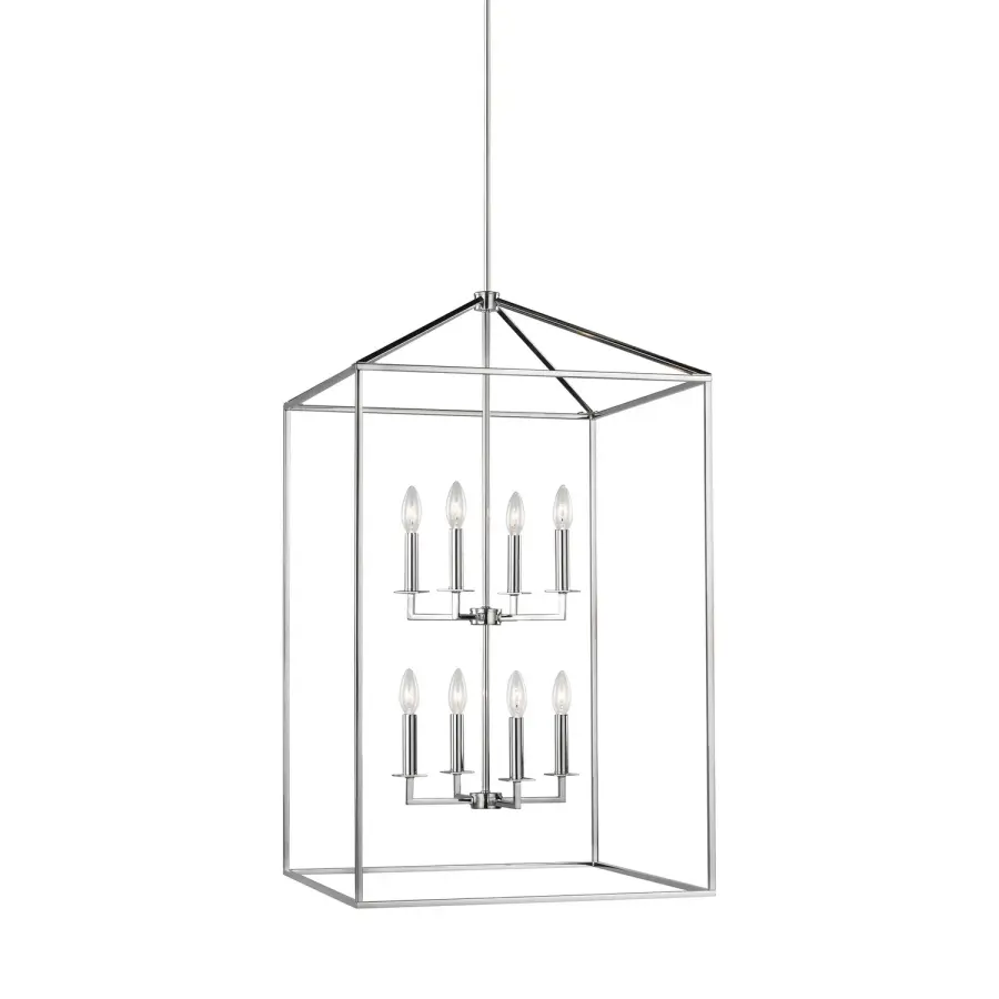 Perryton 8-Light Hall Foyer Chandelier in Chrome