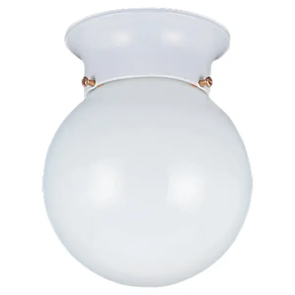 Collection: Tomkin Designer: Sea Gull Rooms: Dining Room, Entry Room/Hallway, Kitchen Finish: White Glass: Smooth White Width: 6.00" Height: 7.50" Length: 9.50" Weight: 1.05 lb Chain: 6.5`` Wire: 6.5" Black/White Canopy: D:4.75'' H:1 13/16'' Round Number of Bulbs: 1 Maximum Wattage: 60.00 W Bulb Type: A19 Bulb Base: Medium Voltage: 120.00 V Material: Steel Country of Origin: Vietnam Safety Listing: cETL Safety Rating: Damp Connection: Hardwired Title 24 Spec Sheet Instructions Parts Diagram