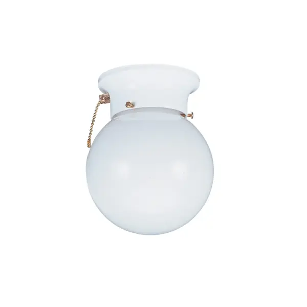 Collection: Tomkin Designer: Sea Gull Rooms: Dining Room, Entry Room/Hallway, Kitchen Finish: White Glass: Smooth White Width: 6.00" Height: 7.50" Length: 9.50" Weight: 1.10 lb Chain: 6.5`` Wire: 6.5" Black/White Canopy: D:4.75'' H:1 13/16'' Round Number of Bulbs: 1 Maximum Wattage: 60.00 W Bulb Type: A19 Bulb Base: Medium Voltage: 120.00 V Material: Steel Country of Origin: Vietnam Safety Listing: cETL Safety Rating: Damp Connection: Hardwired Title 24 Spec Sheet Instructions Parts Diagram