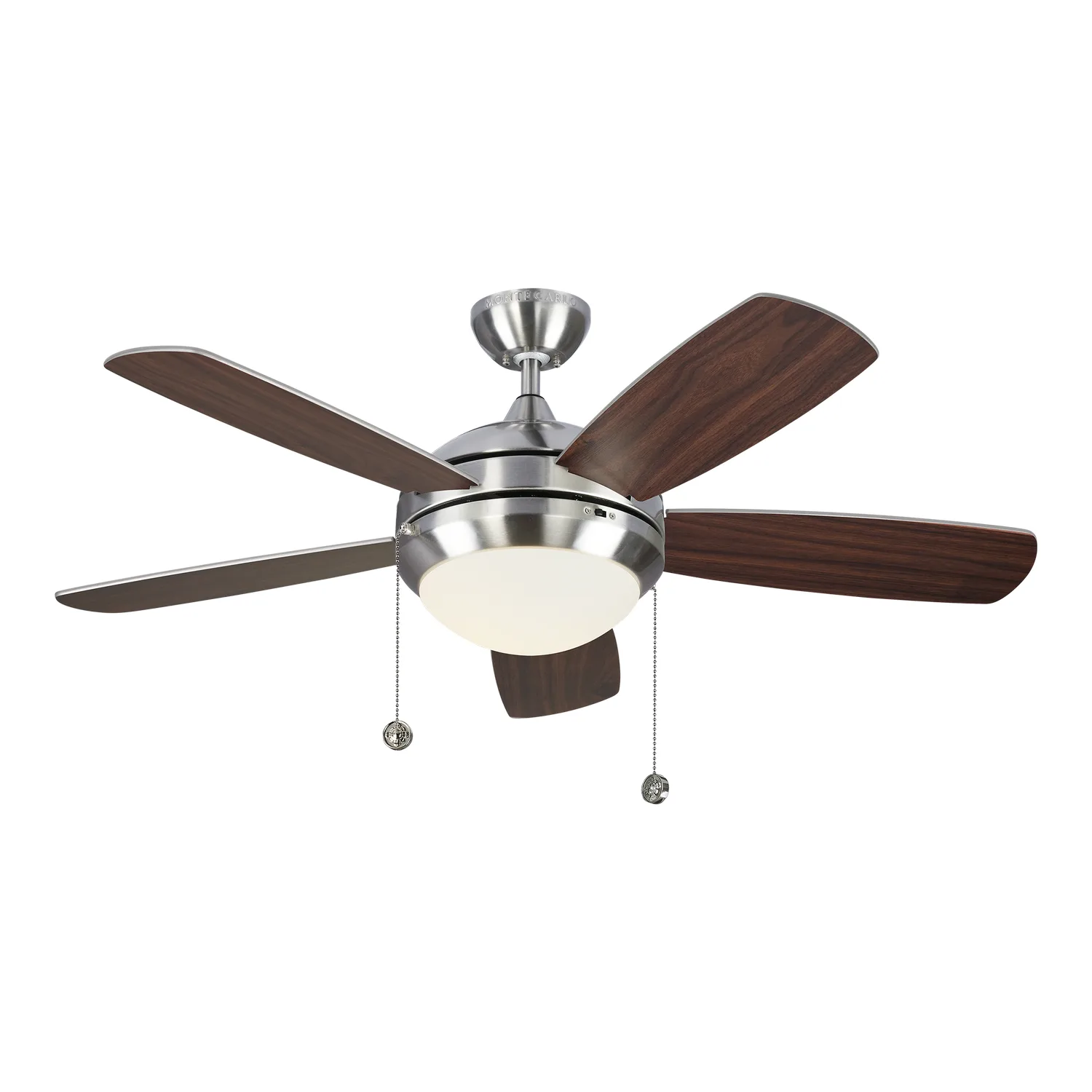 Discus 44" Ceiling Fan with LED Light in Brushed Steel