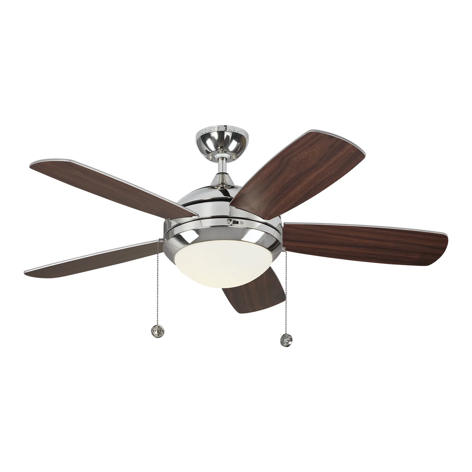 Discus 44" Ceiling Fan with LED Light in Polished Nickel