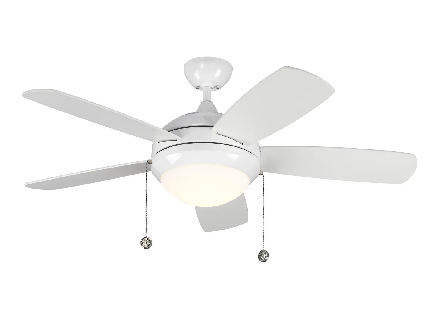 Discus 44" Ceiling Fan with LED Light in White