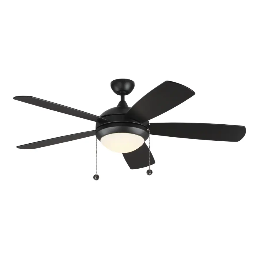 Discus 52" Ceiling Fan with LED Light in Matte Black