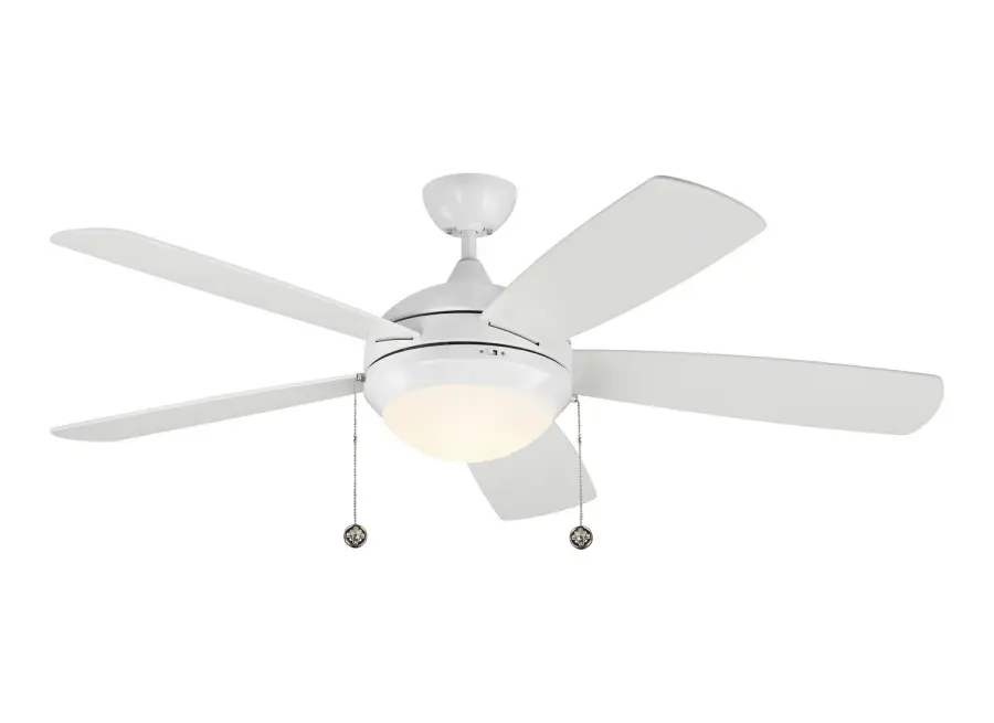 Discus 52" Ceiling Fan with LED Light in White