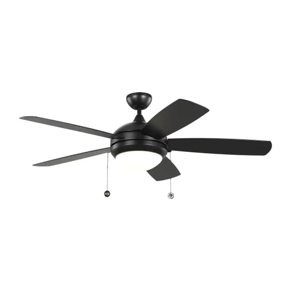 Discus 52" Ceiling Fan with LED Light in Matte Black