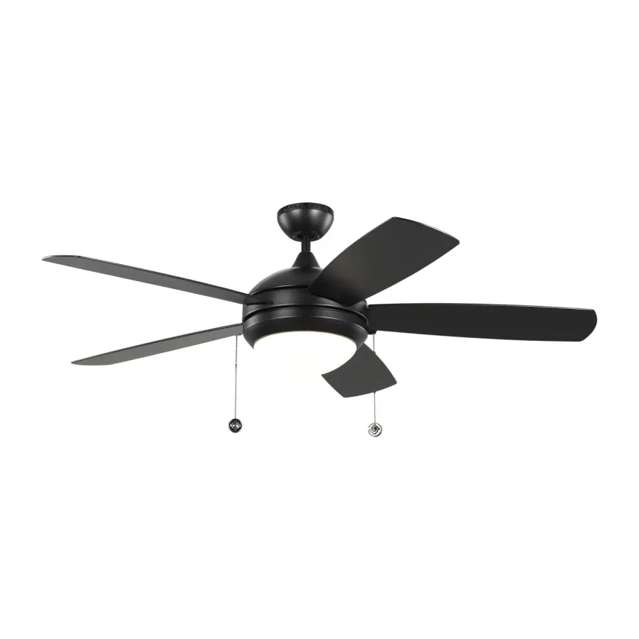 Discus 52" Ceiling Fan with LED Light in Matte Black