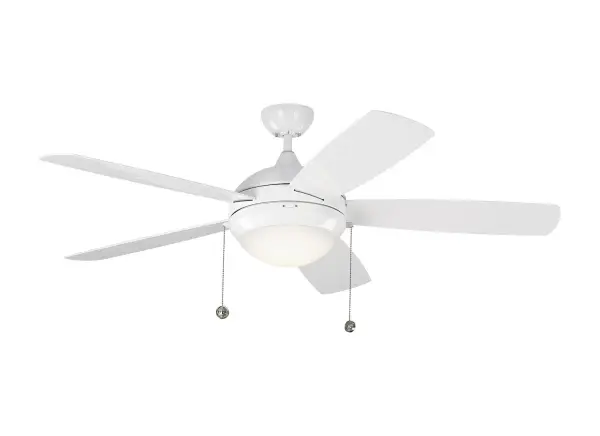 Discus 52" Ceiling Fan with Light in White
