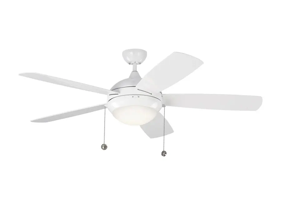 Discus 52" Ceiling Fan with Light in White