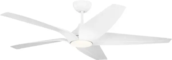 Collection: Dellwood Rooms: Outdoor, Bedroom, Family Room, Office Finish: Matte White Height: 14.20" Weight: 16.00 lb Canopy: D:5.91" H:2.42" Round Bulbs Included Maximum Wattage: 22.00 W Bulb Base: Dedicated Light Source: LED Light Output: 1200.00 lm Color Temperature: 2700 K CRI: 90 Voltage: 120.00 V Airflow: 6883 CFM Airflow Efficiency: 197 CFM/W Blade Pitch: 19° Blade Finish: Matte White Blade Quantity: 5 Control: Smart with Bond Home App, Hand-held Remote, 6-Spee Downrod: 6" Material: Steel Country of Origin: China Safety Listing: UL Safety Rating: WET Energy Star LED Spec Sheet