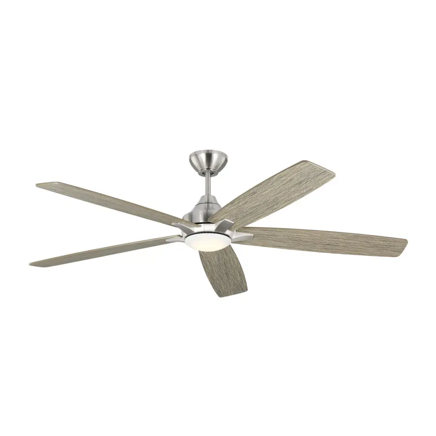 Lowden 60" Ceiling Fan with Light in Brushed Steel