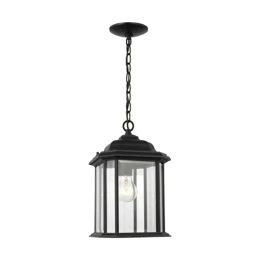 Kent One Light Outdoor Pendant in Black