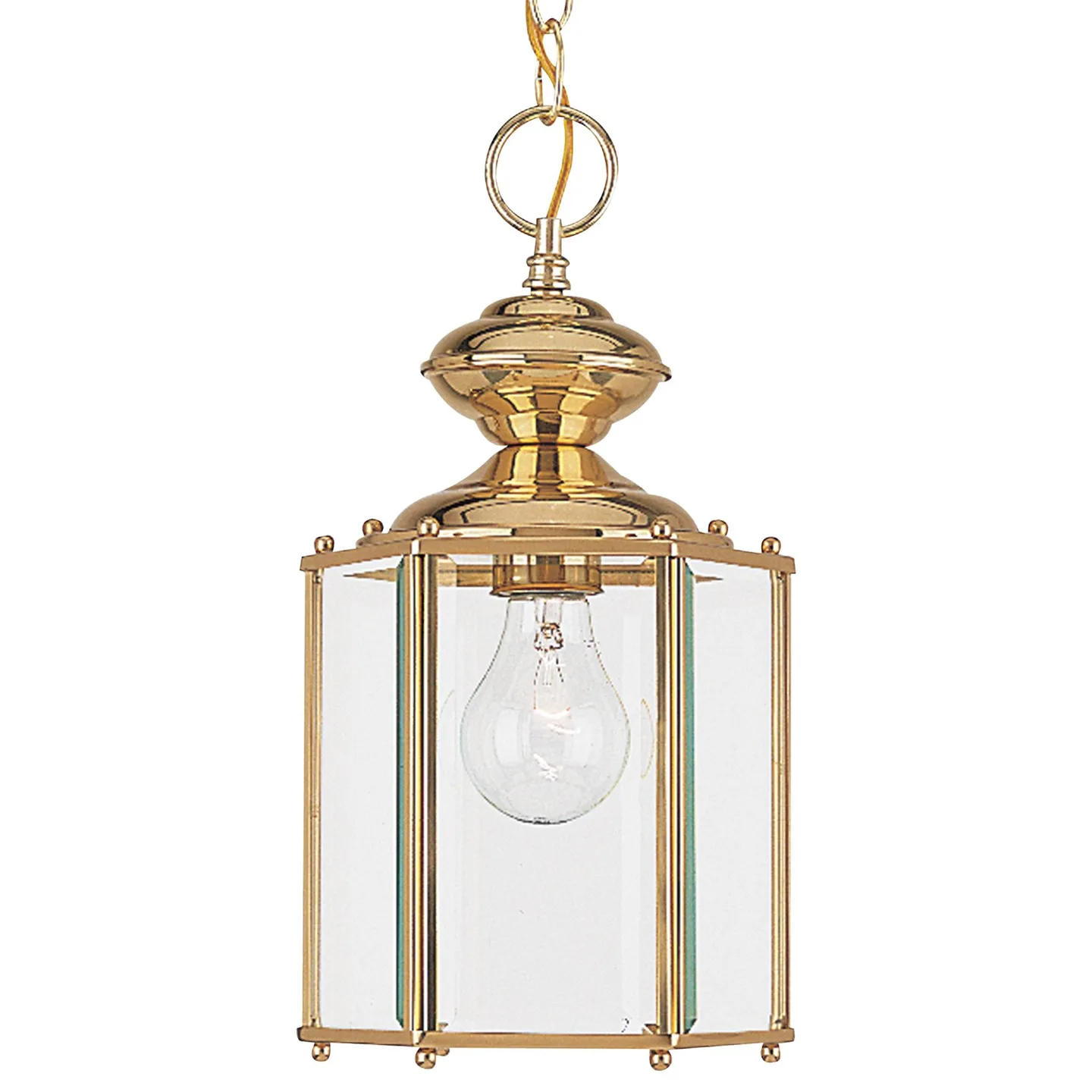 Classico One Light Outdoor Semi-Flush Convertible Pendant in Polished Brass