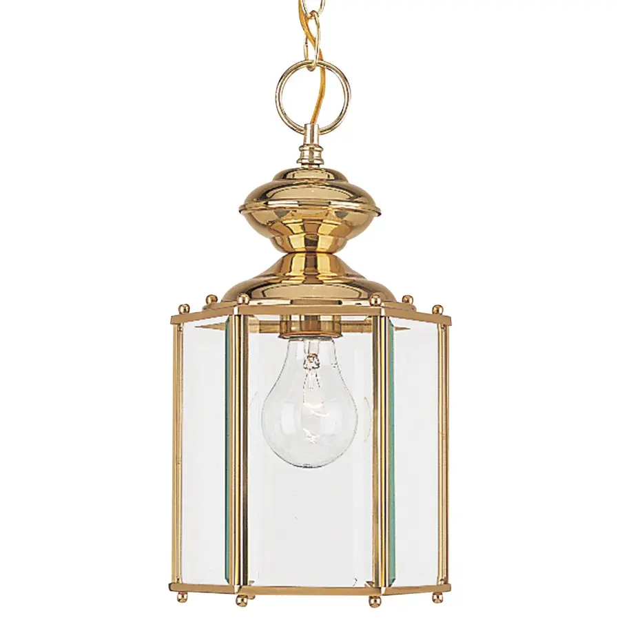 Classico One Light Outdoor Semi-Flush Convertible Pendant in Polished Brass