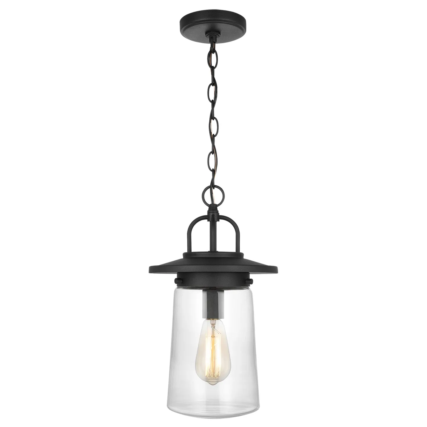 Tybee One Light Outdoor Pendant in Black