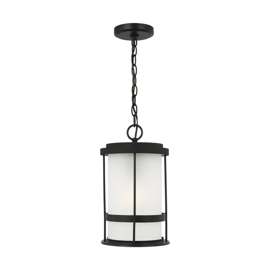 Wilburn One Light Outdoor Pendant in Black