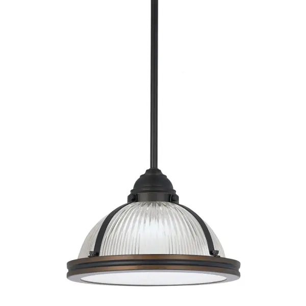 Collection: Pratt Street Prismatic Designer: Sea Gull Rooms: Dining Room, Entry Room/Hallway, Kitchen Finish: Autumn Bronze Glass: Clear Textured Notes: (3) 12`` Stems,(1) 6`` Stem Width: 11.00" Height: 7.25" Weight: 5.90 lb Wire: 120" Brown Rod: (3) 12",(1) 6" Canopy: D:5.5'' H:1.25'' Round Number of Bulbs: 1 Maximum Wattage: 75.00 W Bulb Type: A19 Bulb Base: Medium Voltage: 120.00 V Material: Steel Country of Origin: Philippines Safety Listing: cETL Safety Rating: Damp Connection: Hardwired Title 24 Spec Sheet Instructions Parts Diagram