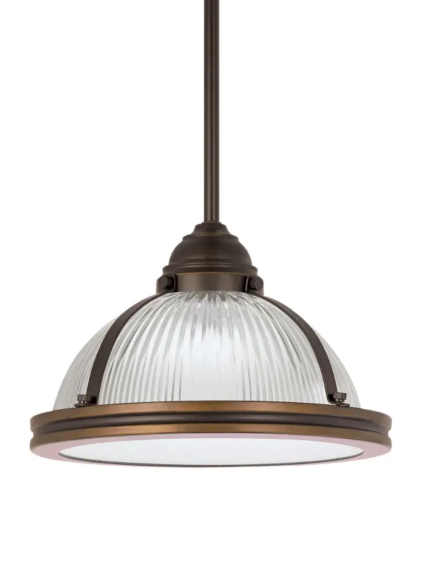 Collection: Pratt Street Prismatic Designer: Sea Gull Rooms: Dining Room, Entry Room/Hallway, Kitchen Finish: Autumn Bronze Glass: Clear Textured Notes: (3) 12`` Stems,(1) 6`` Stem Width: 11.00" Height: 7.25" Weight: 5.90 lb Chain: (3) 12`` Stems,(1) 6`` Stem Wire: 120" Brown Rod: (3) 12",(1) 6" Canopy: D:5.5'' H:1.25'' Round Bulbs Included Number of Bulbs: 1 Maximum Wattage: 9.00 W Bulb Type: A19 Bulb Base: Medium Light Source: LED Light Output: 800.00 lm Color Temperature: 3000 K CRI: 90 Beam Spread: 230.00° Rated Average Life: 15000 Voltage: 120.00 V Material: Steel Country of Origin: Philippines Safety Listing: cETL Safety Rating: Damp Connection: Hardwired Energy Star Title 24 LED Manufacturer Warranty: 1 Year Warranty for standard fixtures Spec Sheet Instructions Parts Diagram