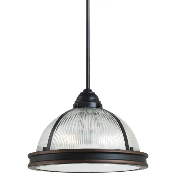 Collection: Pratt Street Prismatic Designer: Sea Gull Rooms: Dining Room, Entry Room/Hallway, Kitchen Finish: Autumn Bronze Glass: Clear Textured Notes: (3) 12`` Stems,(1) 6`` Stem Width: 12.75" Height: 8.50" Weight: 8.90 lb Chain: (3) 12`` Stems,(1) 6`` Stem Wire: 120" Brown Rod: (3) 12",(1) 6" Canopy: D:5.5'' H:1.25'' Round Bulbs Included Number of Bulbs: 2 Maximum Wattage: 9.00 W Bulb Type: A19 Bulb Base: Medium Light Source: LED Light Output: 800.00 lm Color Temperature: 3000 K CRI: 90 Beam Spread: 230.00° Rated Average Life: 15000 Voltage: 120.00 V Material: Steel Country of Origin: Philippines Safety Listing: cETL Safety Rating: Damp Connection: Hardwired Energy Star Title 24 LED Manufacturer Warranty: 1 Year Warranty for standard fixtures Spec Sheet Instructions Parts Diagram