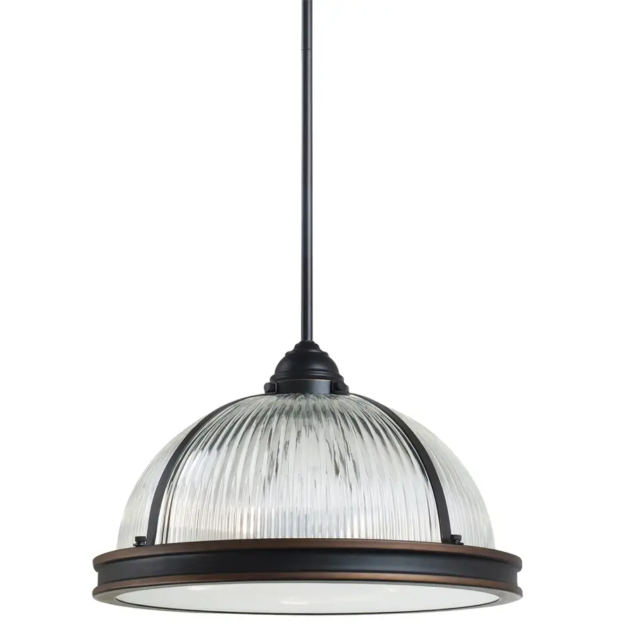 Pratt Street Prismatic Three Light Pendant in Autumn Bronze