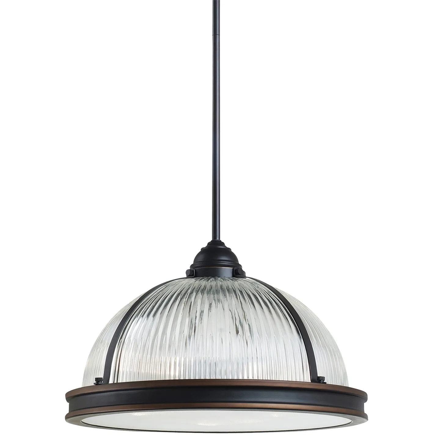 Pratt Street Prismatic Three Light Pendant in Autumn Bronze