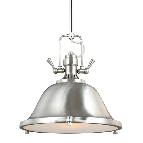 Collection: Stone Street Designer: Sea Gull Rooms: Dining Room, Entry Room/Hallway, Kitchen Finish: Brushed Nickel Glass: Satin Etched Notes: (3) 12`` Stems,(1) 6`` Stem Width: 13.25" Height: 12.00" Weight: 5.80 lb Chain: 3`` Wire: 120" Clear Silver Rod: (3) 12",(1) 6" Canopy: D:6'' H:1'' Round Number of Bulbs: 1 Maximum Wattage: 75.00 W Bulb Type: A19 Bulb Base: Medium Voltage: 120.00 V Material: Steel Country of Origin: China Safety Listing: cETL Safety Rating: Dry Connection: Hardwired Title 24 Spec Sheet Instructions Parts Diagram