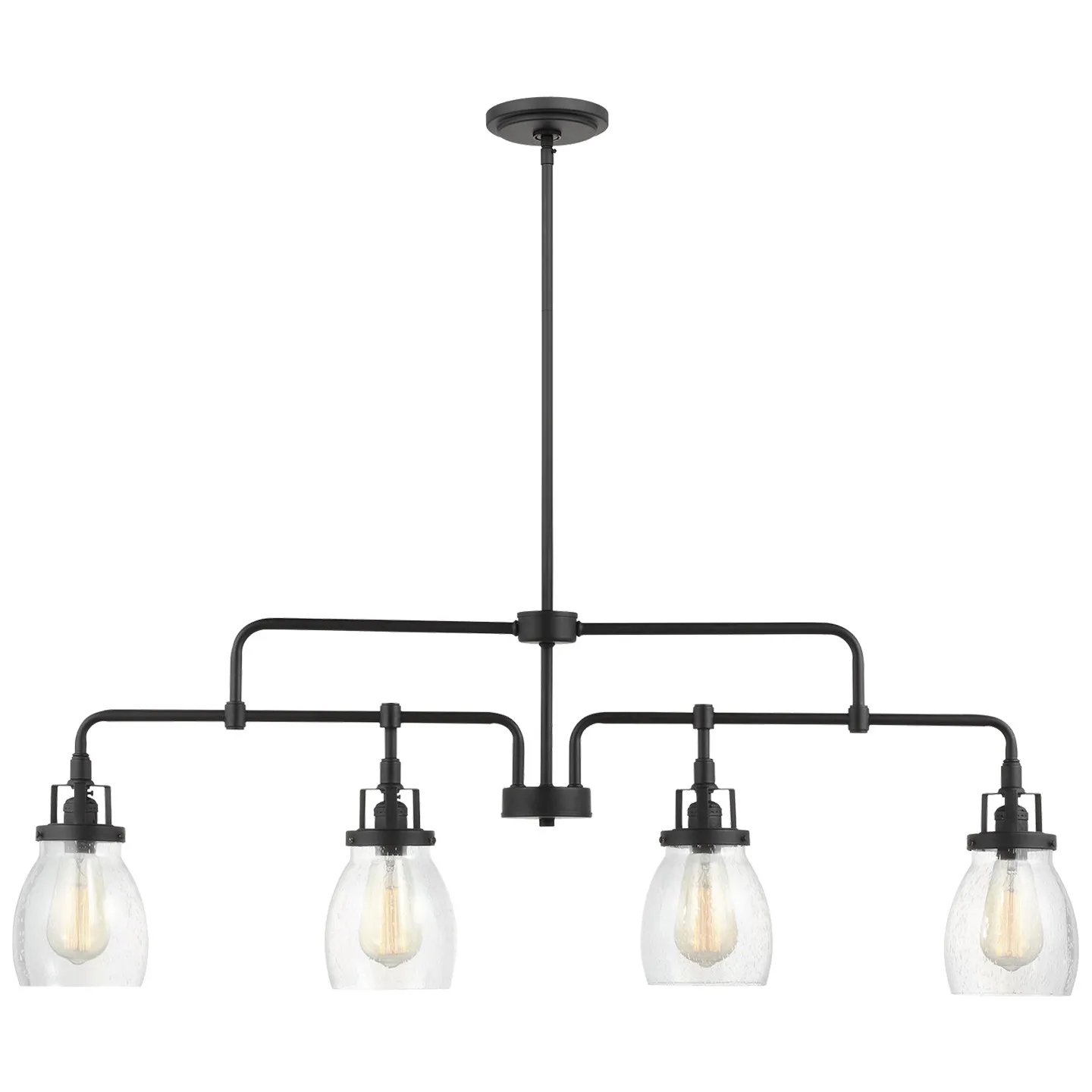 Belton Four Light Island Pendant in Midnight Black