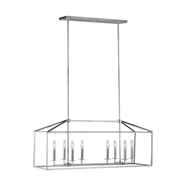 Perryton 8-Light Linear Island Pendant in Chrome
