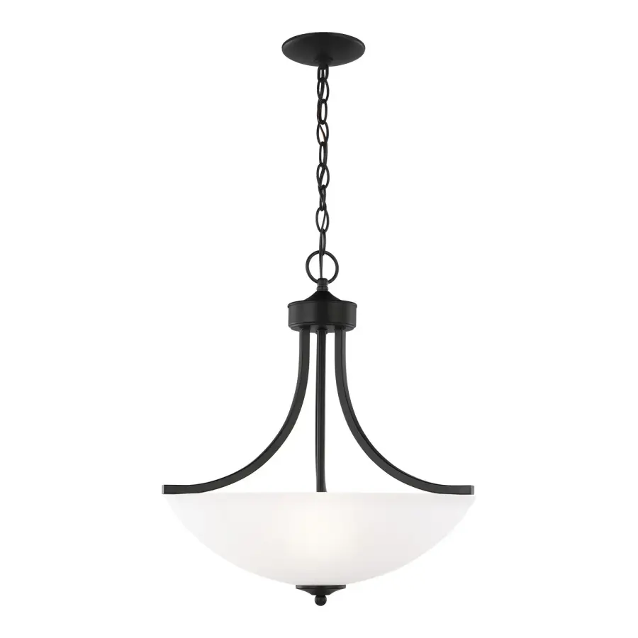 Geary Three Light Pendant in Midnight Black