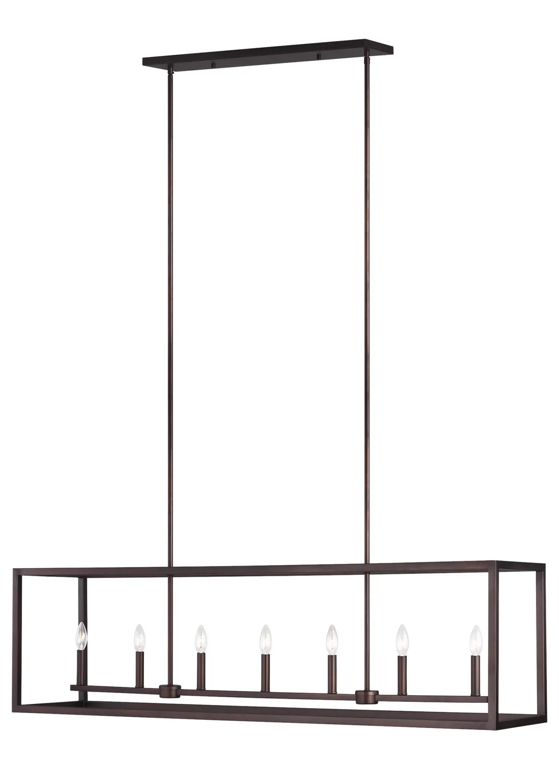 Moffet Street Seven Light Island Pendant in Bronze