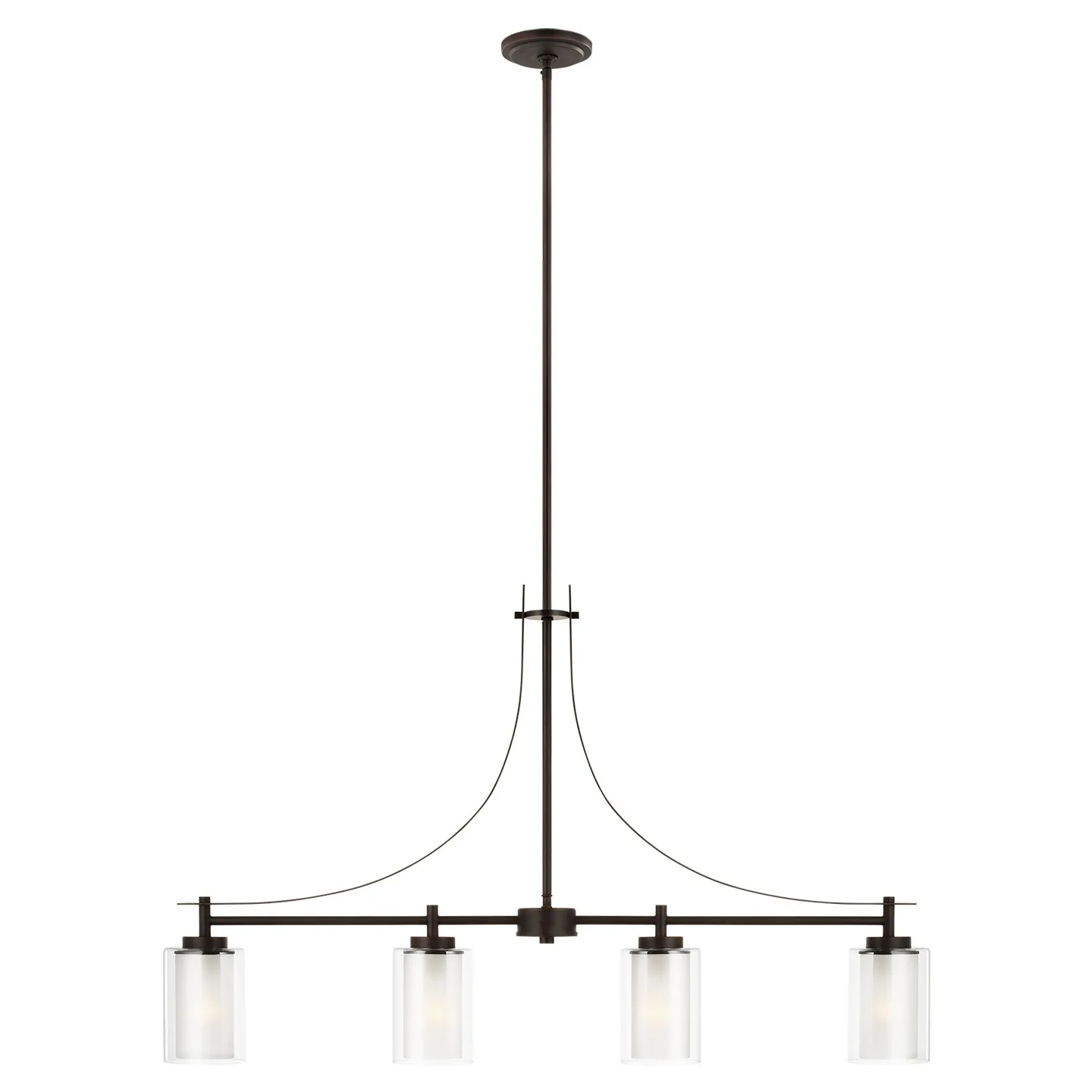 Elmwood Park Four Light Island Pendant in Bronze