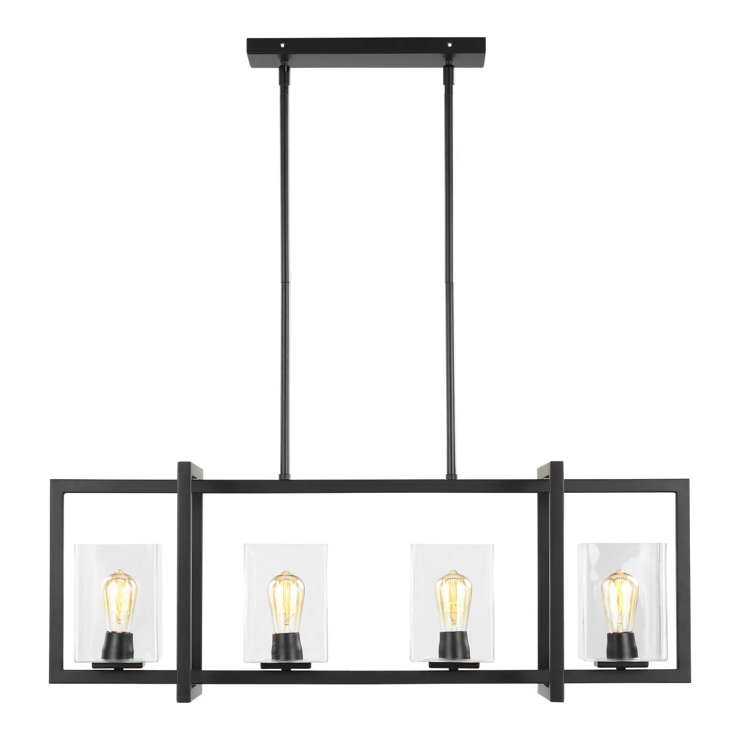 Mitte Four Light Island Pendant in Midnight Black
