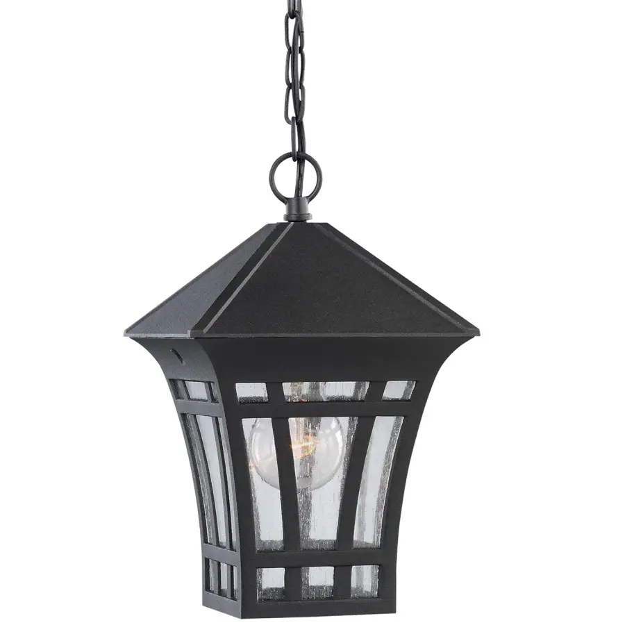 Herrington One Light Outdoor Pendant in Black