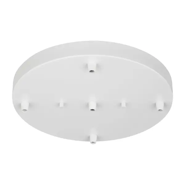 Collection: Multi-Port Canopy Designer: Sea Gull Rooms: Dining Room, Entry Room/Hallway, Kitchen Finish: White Width: 12.25" Height: 1.25" Weight: 1.87 lb Wire: 6.5`` Canopy: D:12.25'' H:1.25'' Round Number of Bulbs: 5 Maximum Wattage: 100.00 W Bulb Type: A-19 Bulb Base: Medium Voltage: 120.00 V Material: Steel Country of Origin: China Safety Listing: cETL Safety Rating: Damp Connection: Hardwired Spec Sheet Instructions Parts Diagram