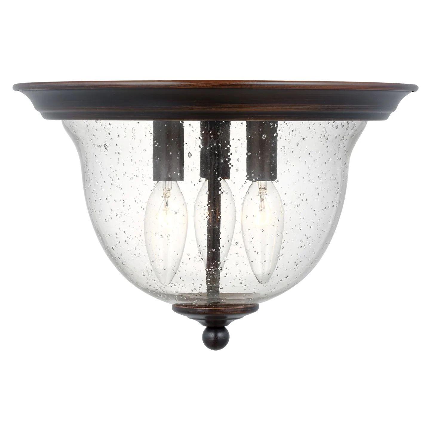 Belton Three Light Ceiling Flush Mount in Bronze