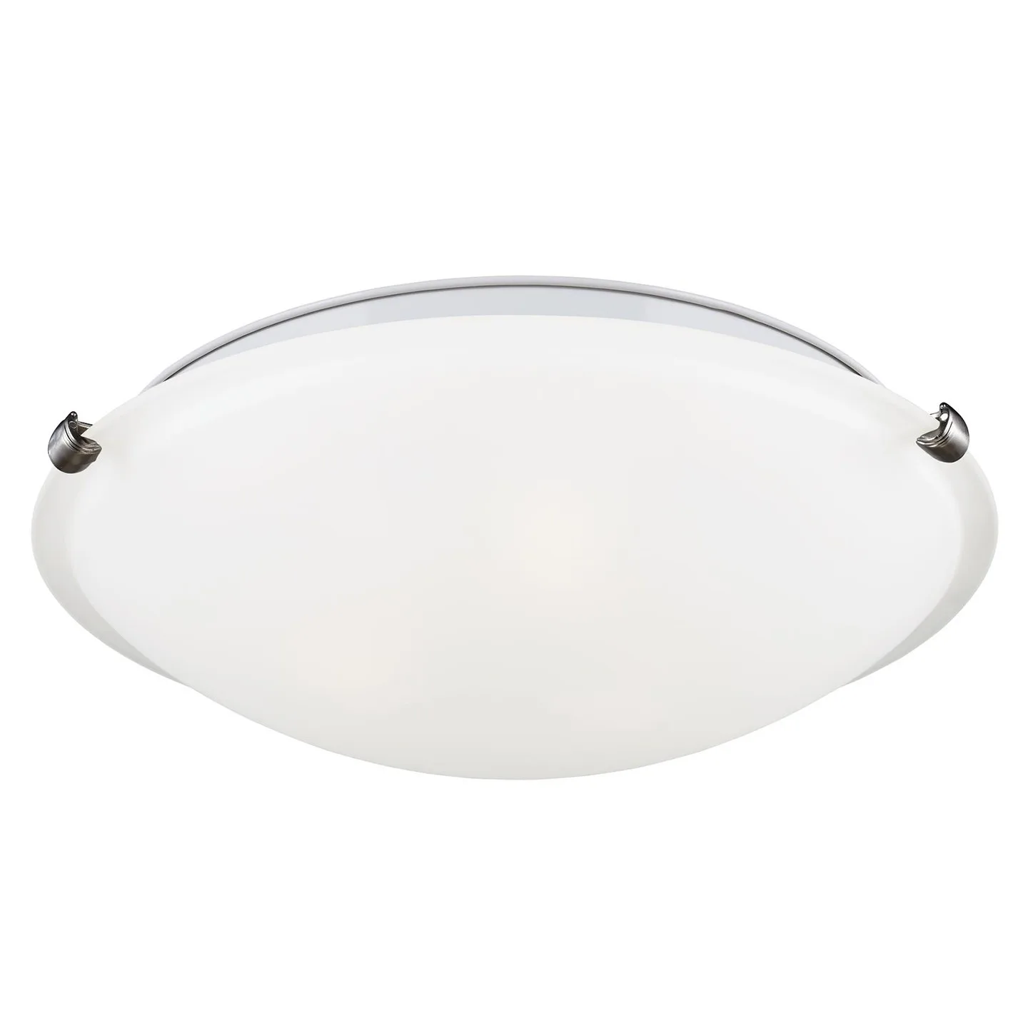Clip Ceiling Flush Mount Two Light in Brushed Nickel