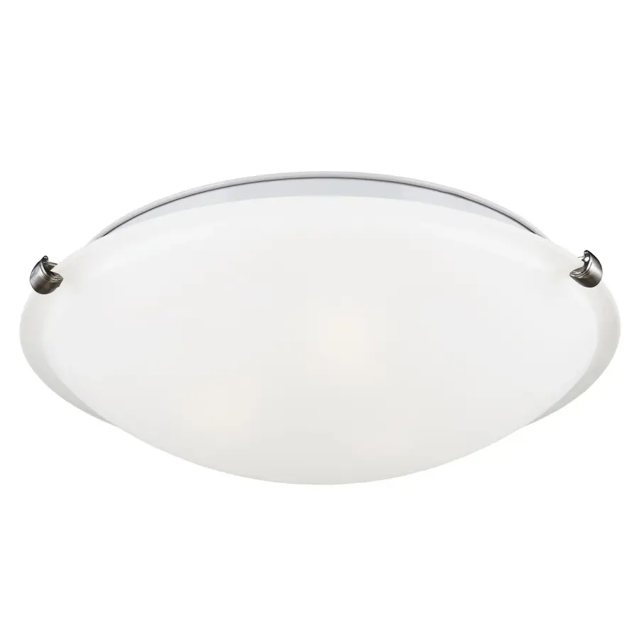 Clip Ceiling Flush Mount Two Light in Brushed Nickel