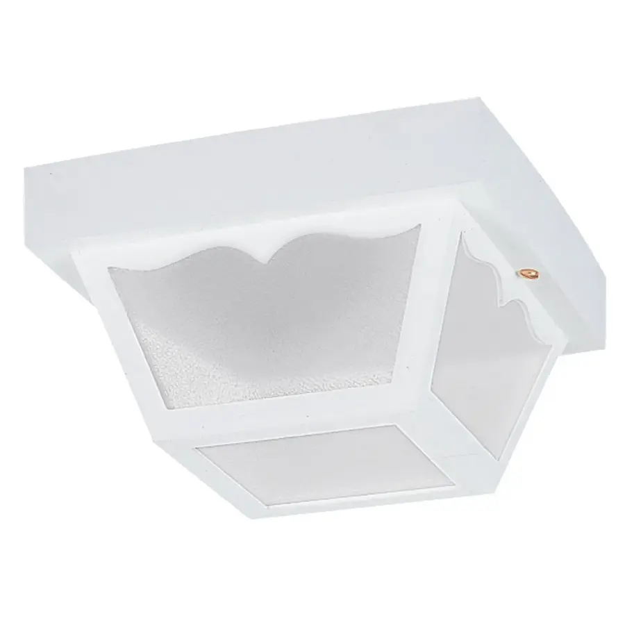 White Outdoor Flush Mount Ceiling Light