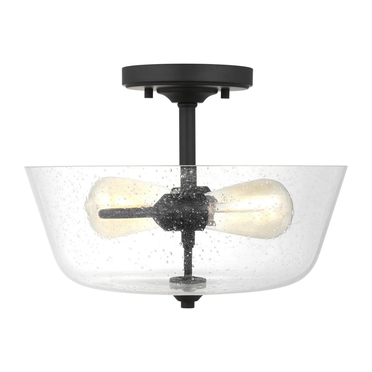 Belton Two Light Semi-Flush Mount in Midnight Black