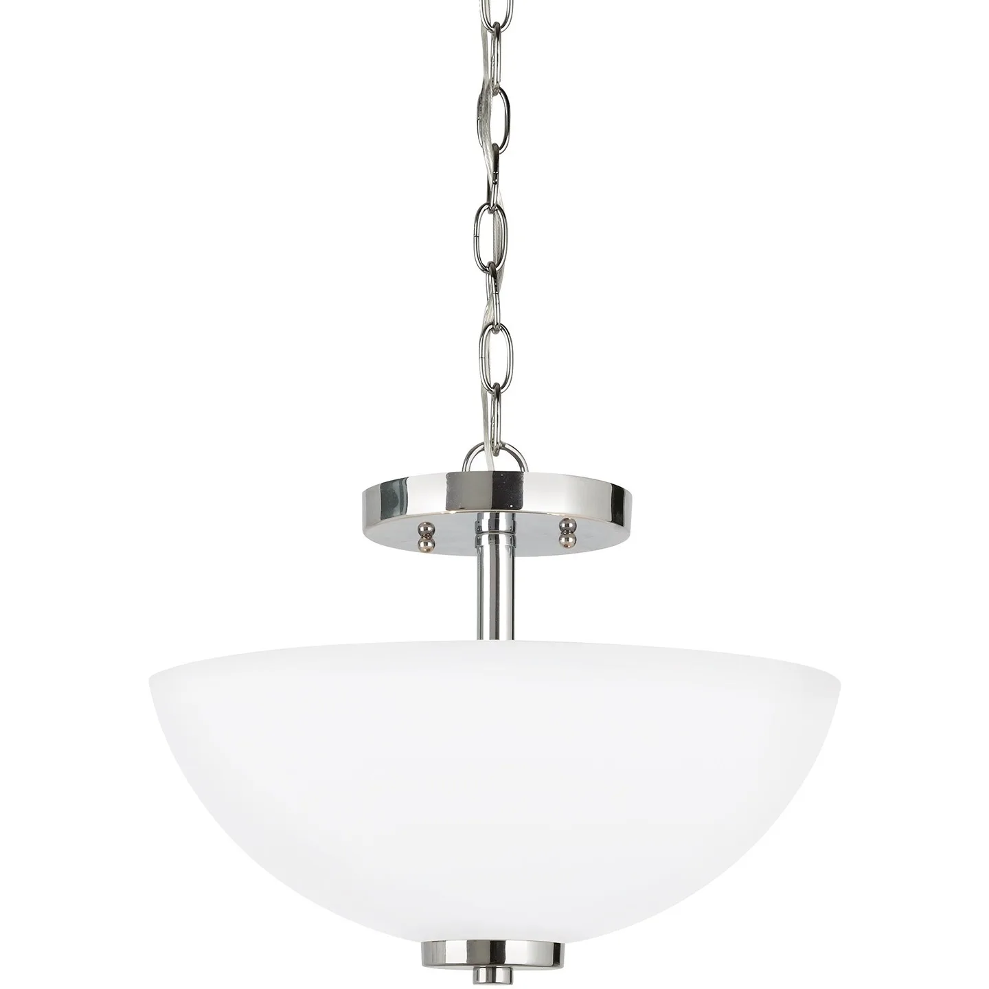Oslo Two Light Semi-Flush Convertible Pendant in Chrome