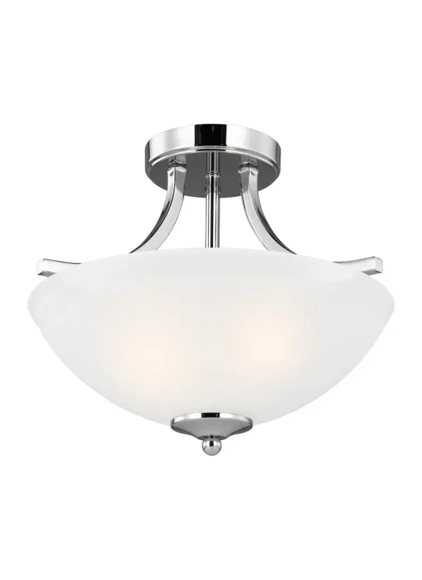 Geary Two Light Semi-Flush Convertible Pendant in Chrome