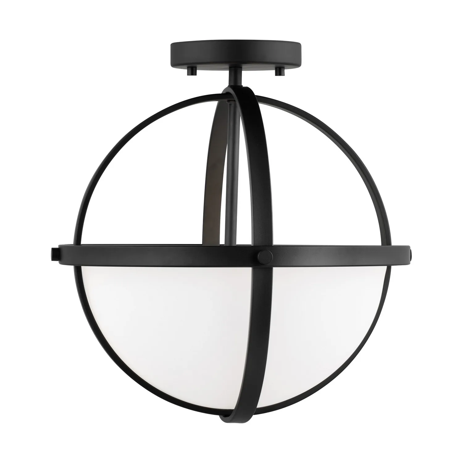 Alturas Two Light Semi-Flush Convertible Pendant in Midnight Black