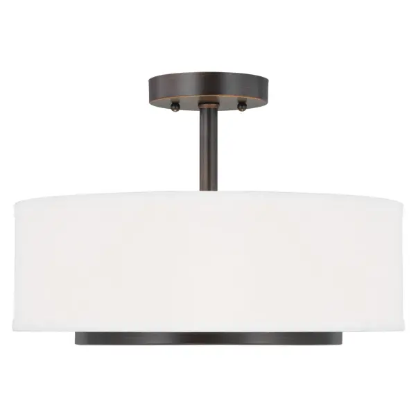 Collection: Nance Designer: Sea Gull Rooms: Dining Room, Entry Room/Hallway, Kitchen Finish: Bronze Glass: Satin Etched Width: 16.25" Height: 12.00" Length: 16.25" Weight: 6.20 lb Chain: 36" Wire: 72" Brown Canopy: D:5'' H:1'' Round Bulbs Included Number of Bulbs: 2 Maximum Wattage: 9.00 W Bulb Type: A19 Bulb Base: Medium Light Source: LED Light Output: 800.00 lm Color Temperature: 3000 K CRI: 90 Beam Spread: 230.00° Rated Average Life: 15000 Voltage: 120.00 V Material: Steel Country of Origin: China Safety Listing: ETL Safety Rating: Damp Connection: Hardwired Energy Star Title 24 LED Manufacturer Warranty: 1 Year Warranty for standard fixtures Spec Sheet Instructions Parts Diagram