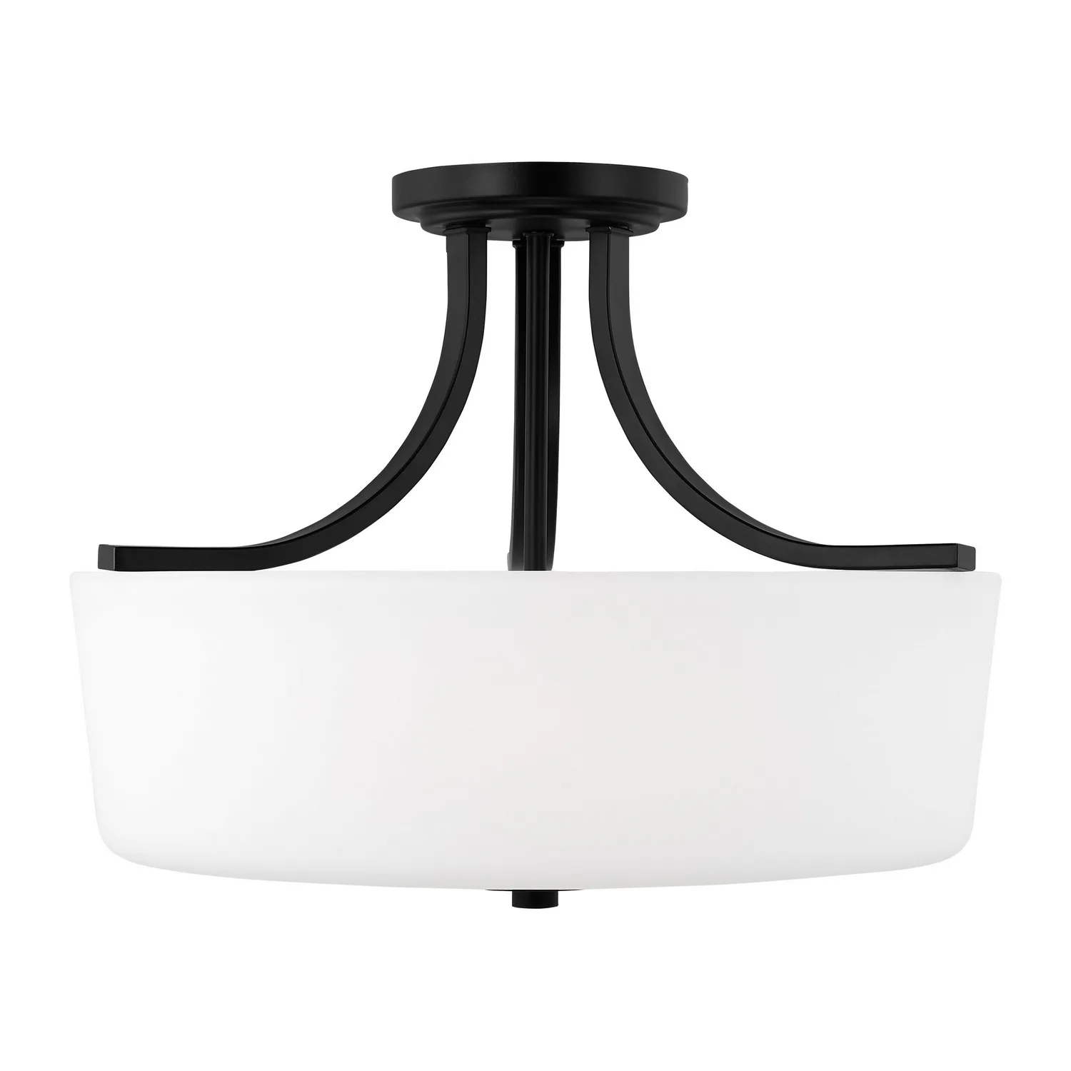 Kemal Three Light Semi-Flush Mount in Midnight Black