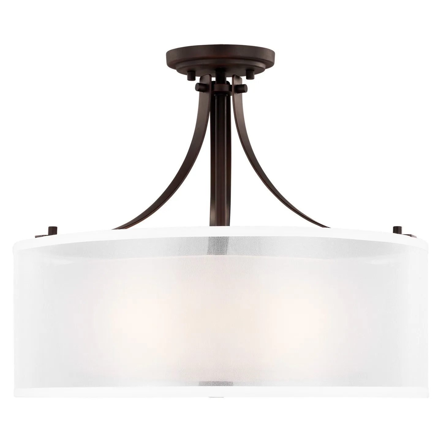 Elmwood Park Three Light Semi-Flush Mount in Bronze