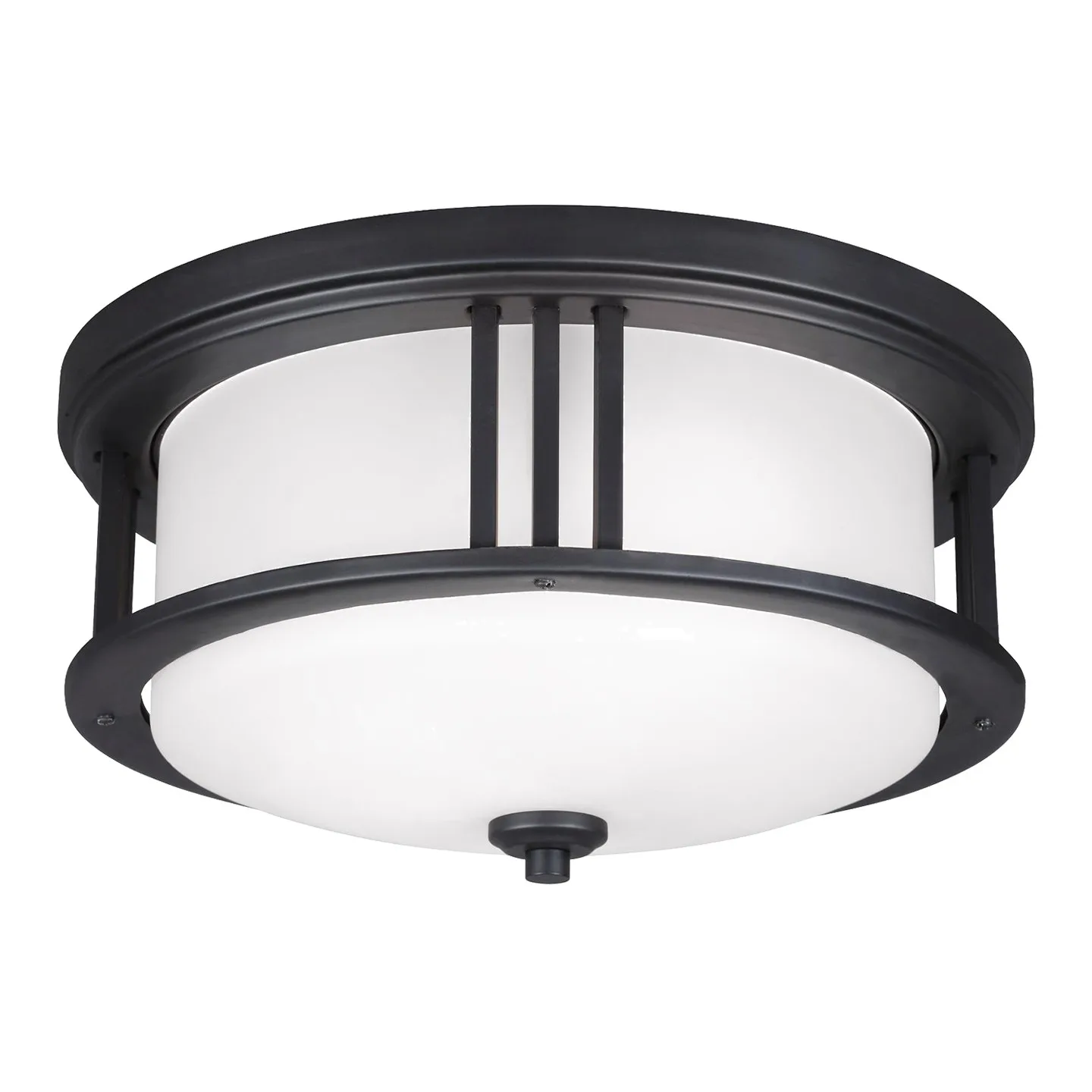 Crowell Two Light Outdoor Flush Mount in Black