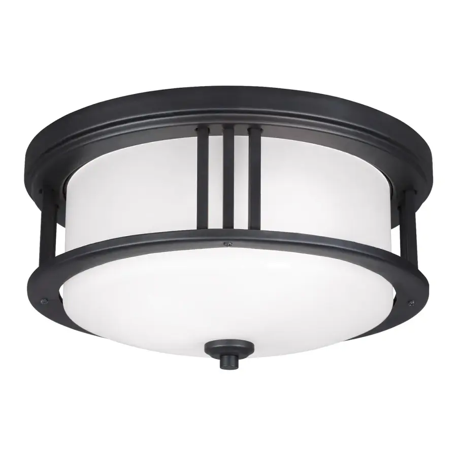 Crowell Two Light Outdoor Flush Mount in Black