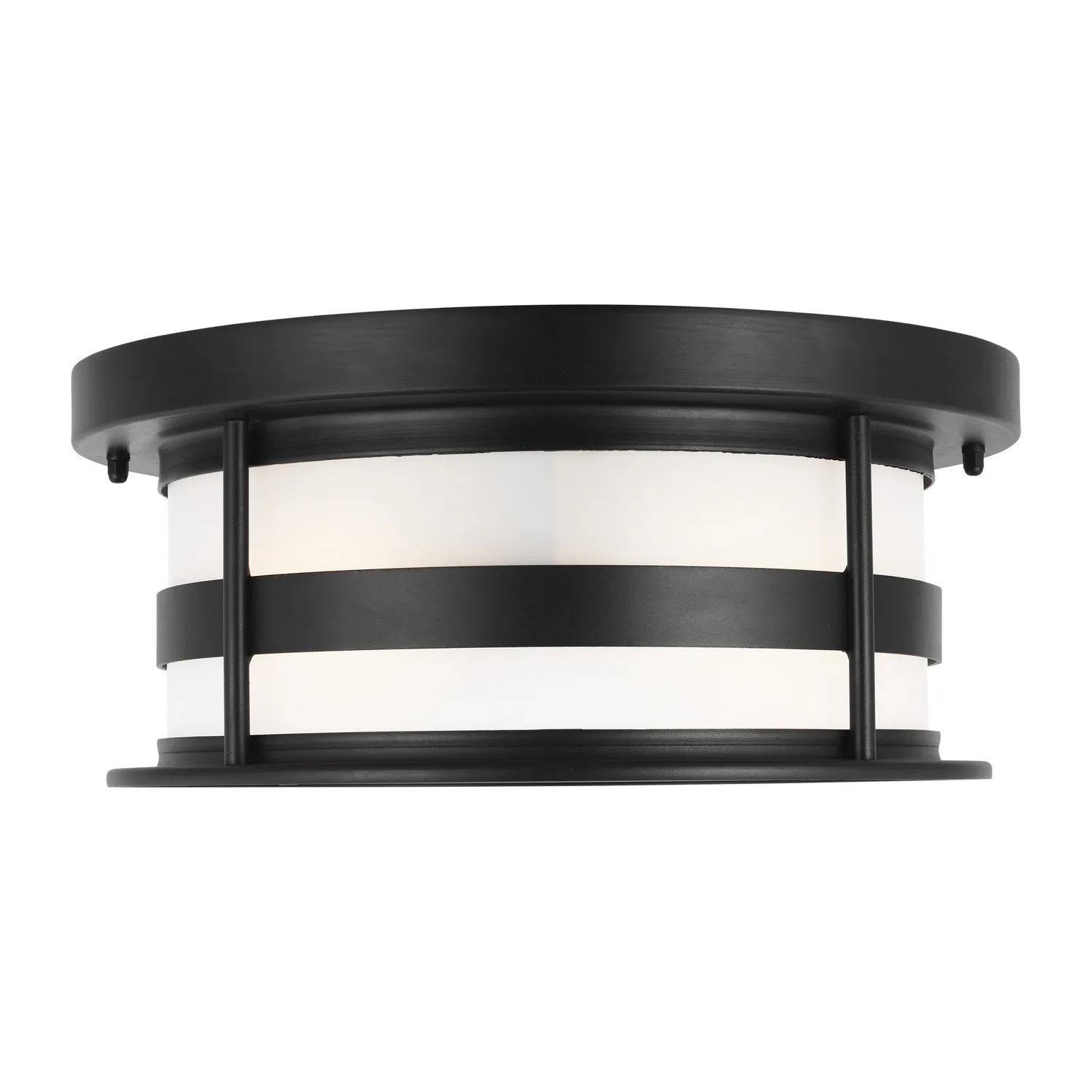 Wilburn Two Light Outdoor Flush Mount in Black